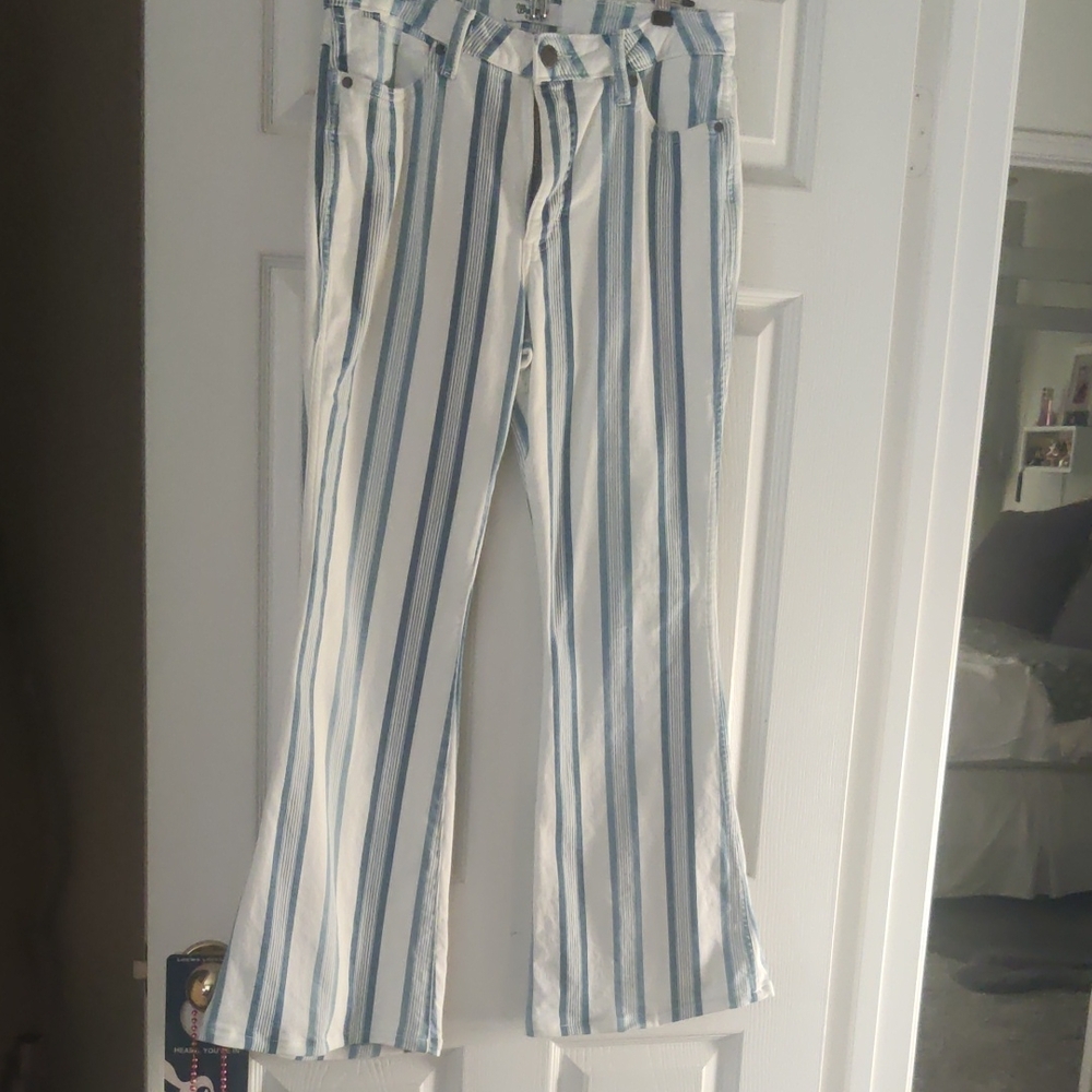 Wrangler Retro Blue and White Striped Pants